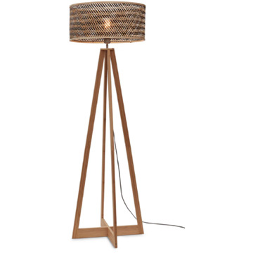 Vloerlamp Java - Bamboe|Zwart - 50x50x145cm Bruin