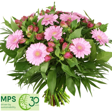 Voordeel boeket roze tinten