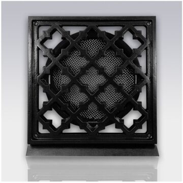 Weckx Deurrooster Retro Vierkant Aansluiting 15 cm - Zwart