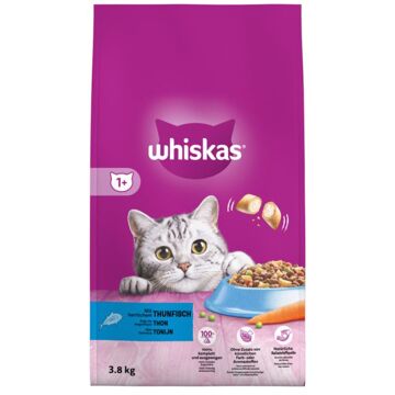 Whiskas 1+ Adult Droge Brokjes - Tonijn - Kattenvoer - 3,8 kg
