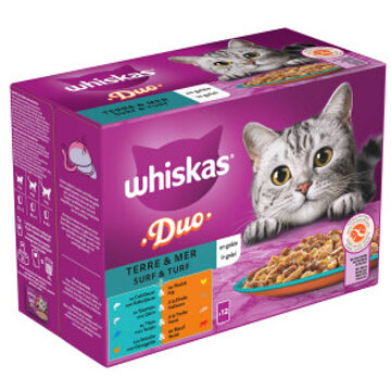 Whiskas Surf en Turf in gelei maaltijdzakjes multipack 12x85g dierensnack