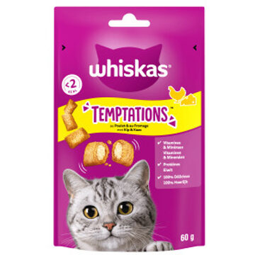 Whiskas Temptations met kip & kaas kattensnacks Per 3
