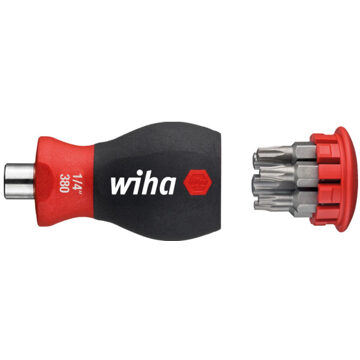 Wiha Schroevendraaier met 6 bit magazijn magnetisch torx Wit