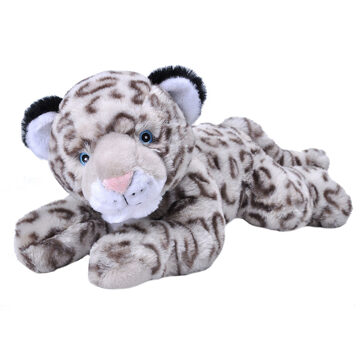 Wild Republic Pluche sneeuw luipaard/panter knuffeltje - Eco-kins - 30 cm - dierenknuffel