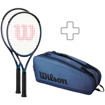 Wilson 2x Ultra 108 V4.0 Plus Tennistas blauw - 2,3,4