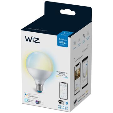 WiZ connected bulb globe 120 wit variabel e27 75w