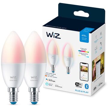 WiZ Kaarslamp 2-pack - Slimme LED-Verlichting - Gekleurd en Wit Licht…