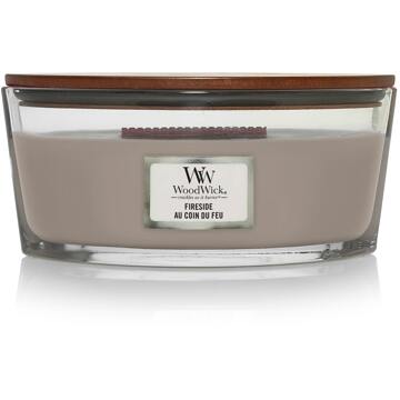 WoodWick Geurkaars Ellipse Fireside - 9 cm / 19 cm Bruin