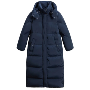 Woolrich Blauwe Jassen met Afneembare Capuchon Woolrich , Blue , Dames - 2XS