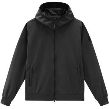 Woolrich Soft Shell Full Zip Hoodie Zwart Woolrich , Black , Heren - 2Xl,L,S,3Xl