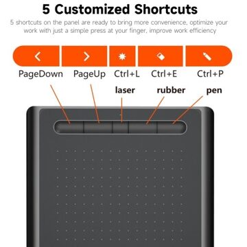 WP9625B Graphics Tablet Drawing Tablet 8192 Levels Pressure Sensitivity 5080LPI Resolution 230PPS Read Speed 2.4G/BT Connection