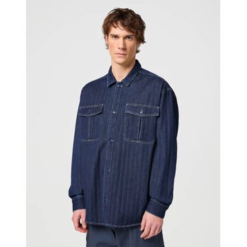 Wrangler Casey jones utility shirt indigo Blauw - M