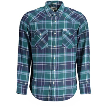 Wrangler Groene Flanellen Western Overhemd Regular Fit Wrangler , Green , Heren - 2Xl,Xl,L,M,S