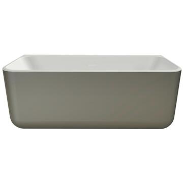 XENZ Guido half vrijstaand bad solid surface 160x70x65cm grijs/wit