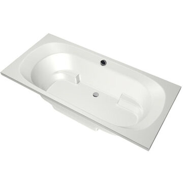 XENZ Kanaga ligbad - 190x90cm - met overloop - zonder afvoer - Acryl Edelweiss mat 6863-03 Wit mat