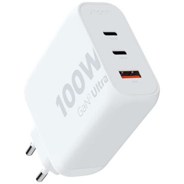 Xtorm GaN2-Ultra Thuislader - 100W - 3 poorten - Gerecycled ABS materiaal - USB-C & USB-A input Wit