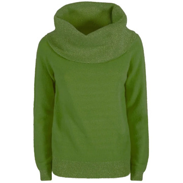 Yes Zee Hoge hals trui in zachte viscose mix YES ZEE , Green , Dames - 2Xl,Xl,L,M,S