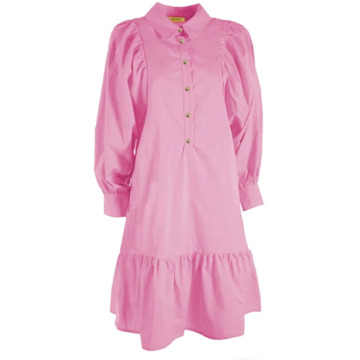 Yes Zee Rosa katoenen jurk met gerimpelde mouwen YES ZEE , Pink , Dames - M,S