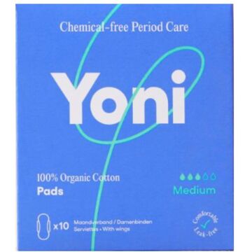 Yoni Biologische katoenen maandverband medium 10 stuks