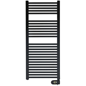Zehnder Aura E elektrische handdoekradiator 146.6x60cm 1000watt 230 volt | 50 Hz Staal Zwart Mat
