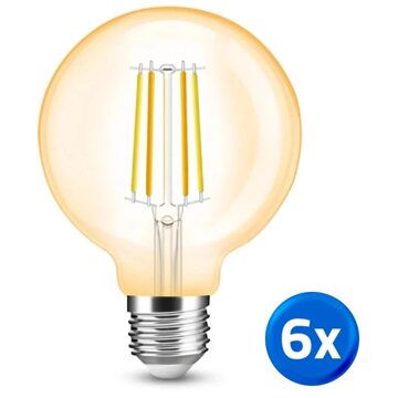 Zigbee led filament lamp dual white 7w e27 fitting amberkleurig - voordeelset van 6
