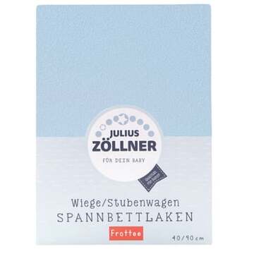 Zollner JULIUS ZÖLLNER Hoeslaken badstof voor wieg lichtblauw - 40x90 cm