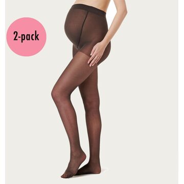 Zwangerschapspanty Positiepanty 20 Den Nearly Zwart 2-Pack - S / M|L / XL|M/L|